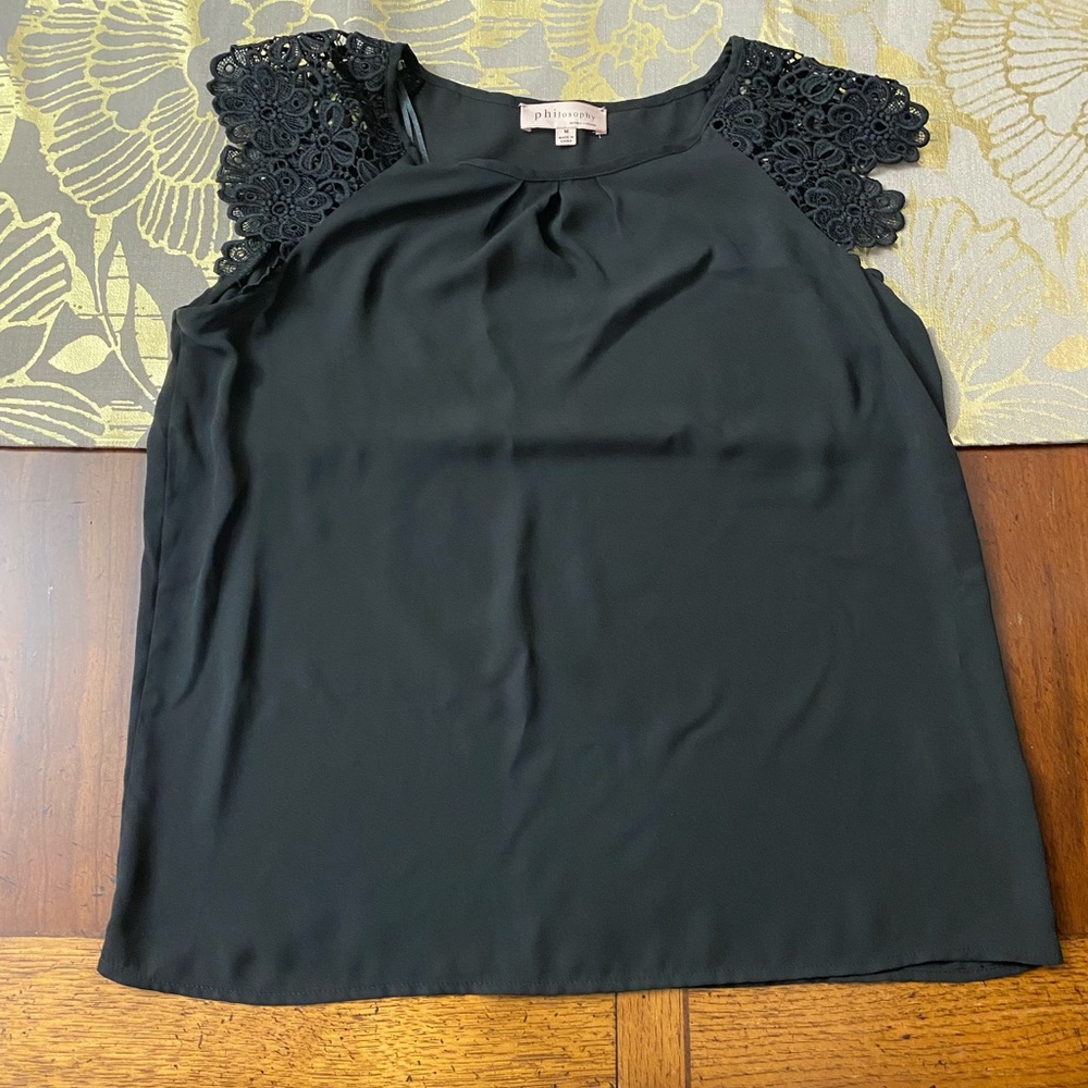 Black floral lace shirt!